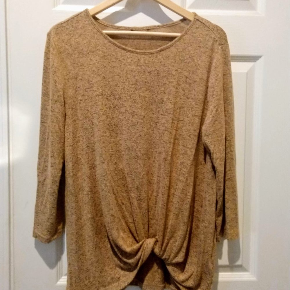 Denver Front Twist Brushed Knit Top